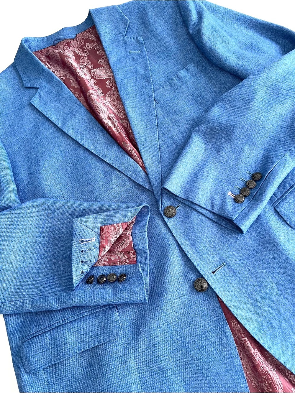 Super 150's Luxury Tailored by OMJ North Carolina Men's Sky Blue Soft Sport Coat